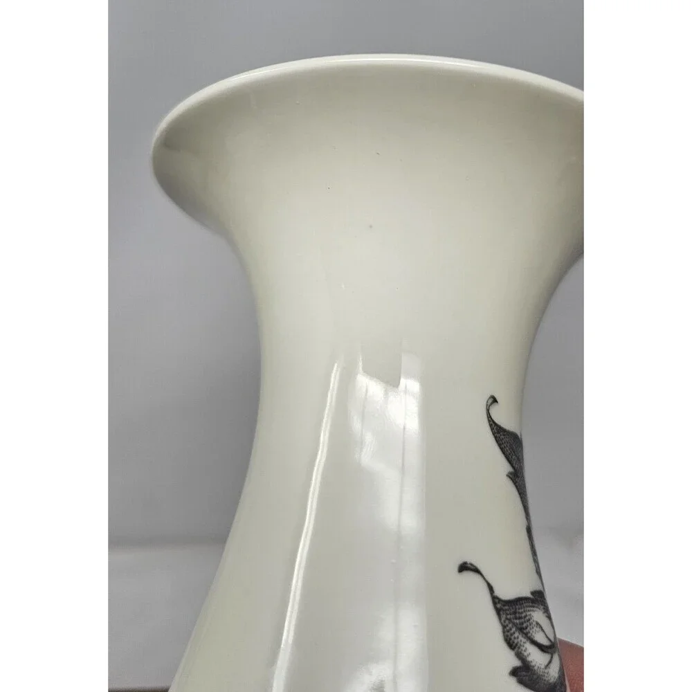 Vintage Schaubach Kunst Floral Tapered Hand Painted Vase Germany 8